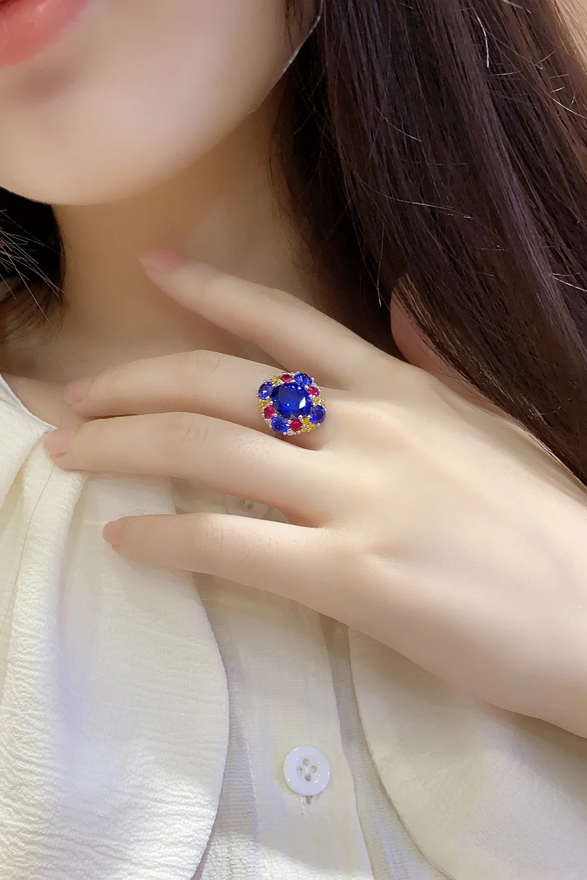 Full Bloom Sapphire Ring