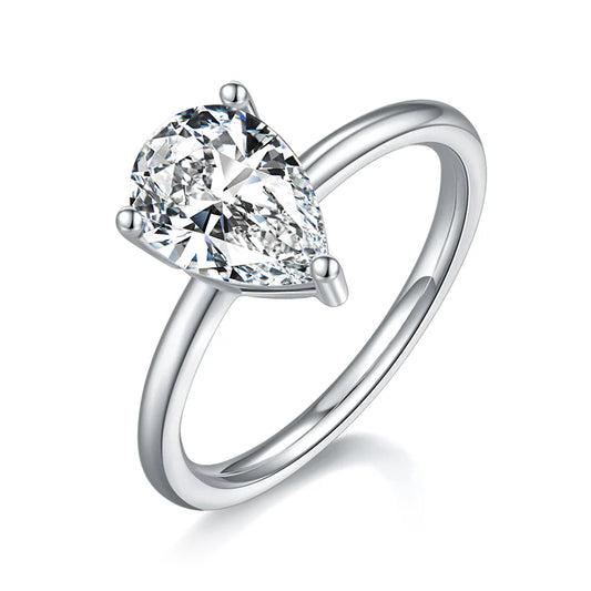 Classic Pear Shape Cut Diamond Ring